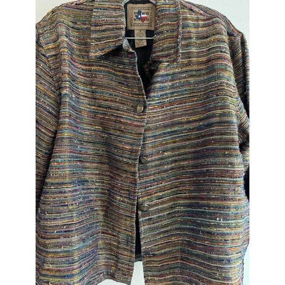 Don’t Mess With Texas Silk Blend Multi Colored Small Button Up Jacket - Picture 2 of 10